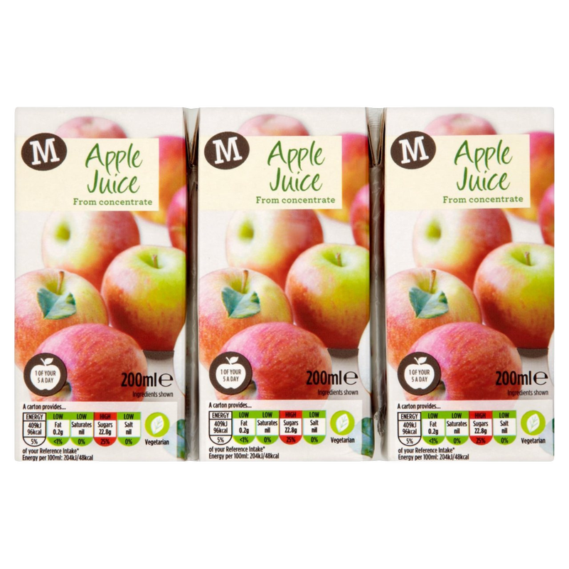 Morrisons Apple Juice from Concentrate, 3 x 200ml