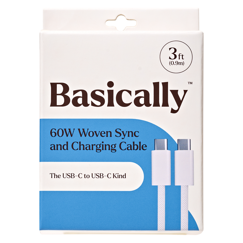 Basically 60W USB-C Woven Charge Cable (3ft)