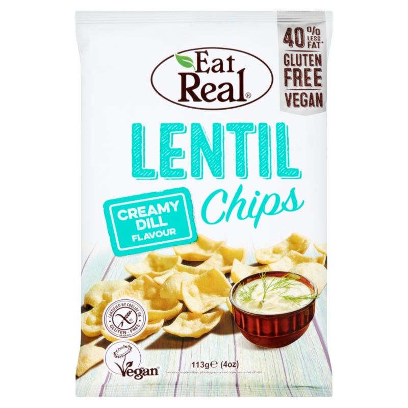 Eat Real Lentil Chips Creamy Dill, 113g