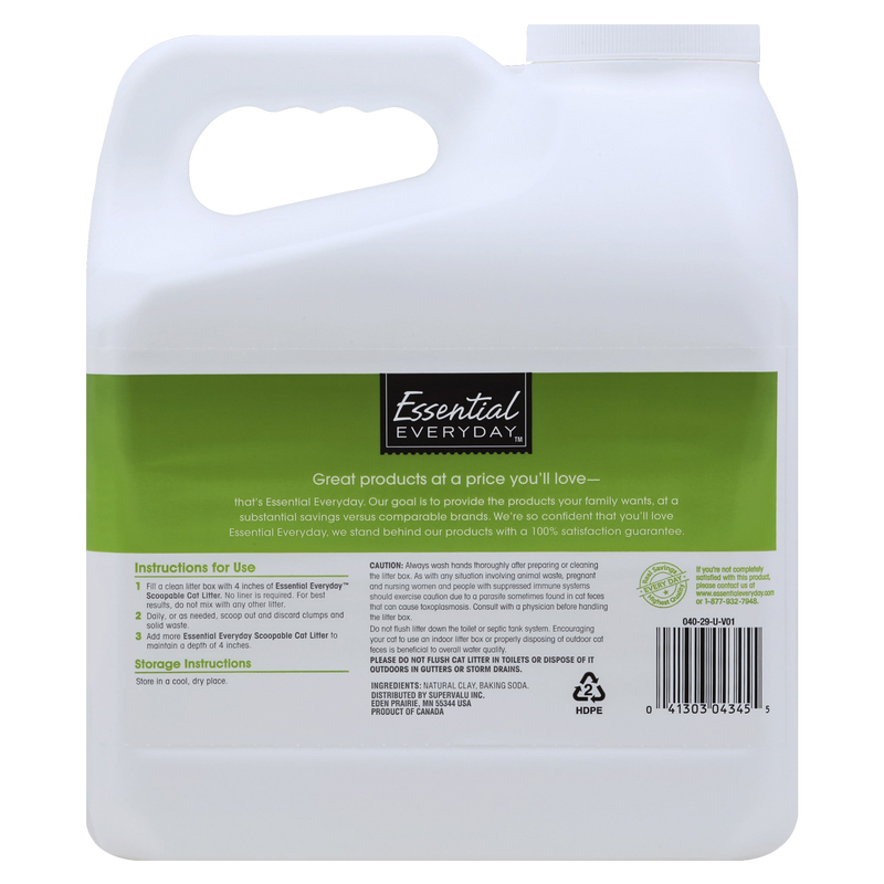Essential Everyday Scoopable Cat Litter, Unscented 14lb