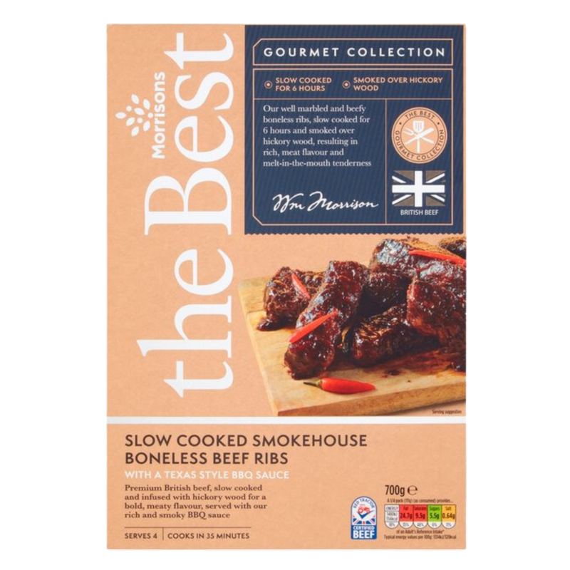 Morrisons The Best Slow Cooked Smokehouse Boneless Beef Ribs, 700g