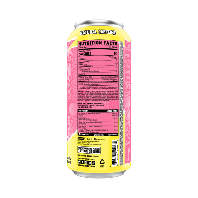 GHOST ENERGY Sour Pink Lemonade 16oz Bottle