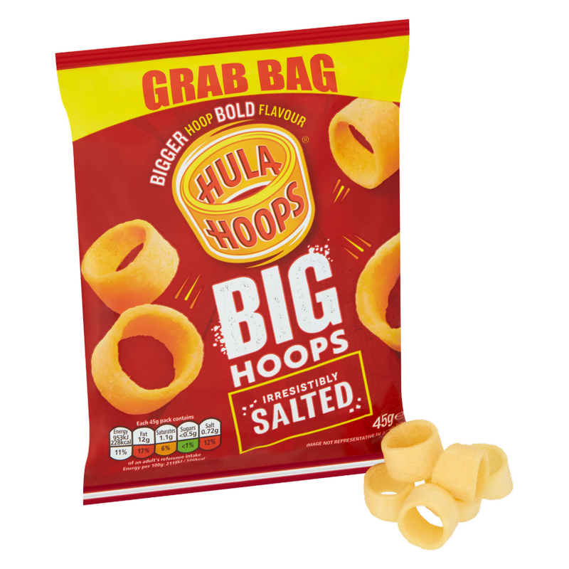 Hula Hoops Irresistibly Salted Big Hoops, 45g