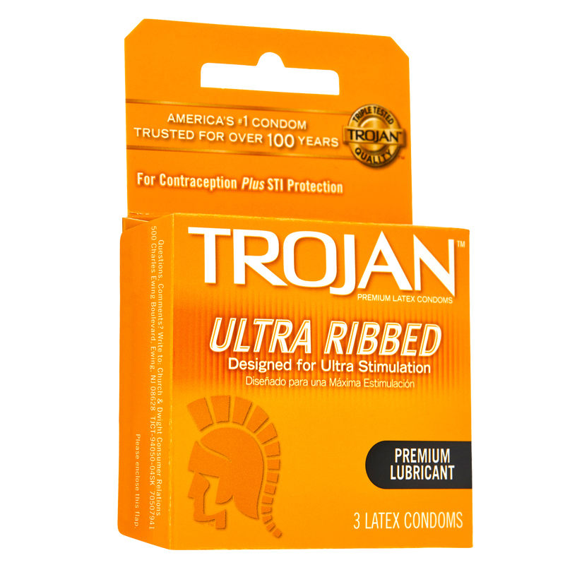 Trojan Ultra Ribbed Condoms 3ct