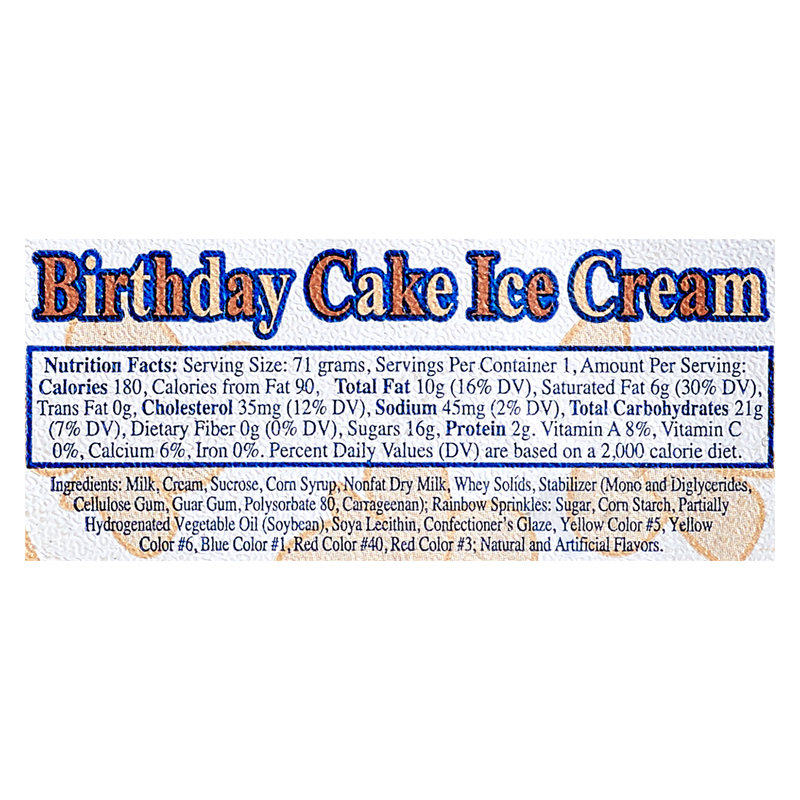 Mini Melts Birthday Cake Ice Cream Cup 2.5oz