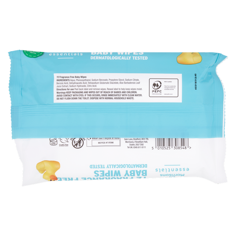 Nutmeg Essentials Baby Wipes, 72pcs