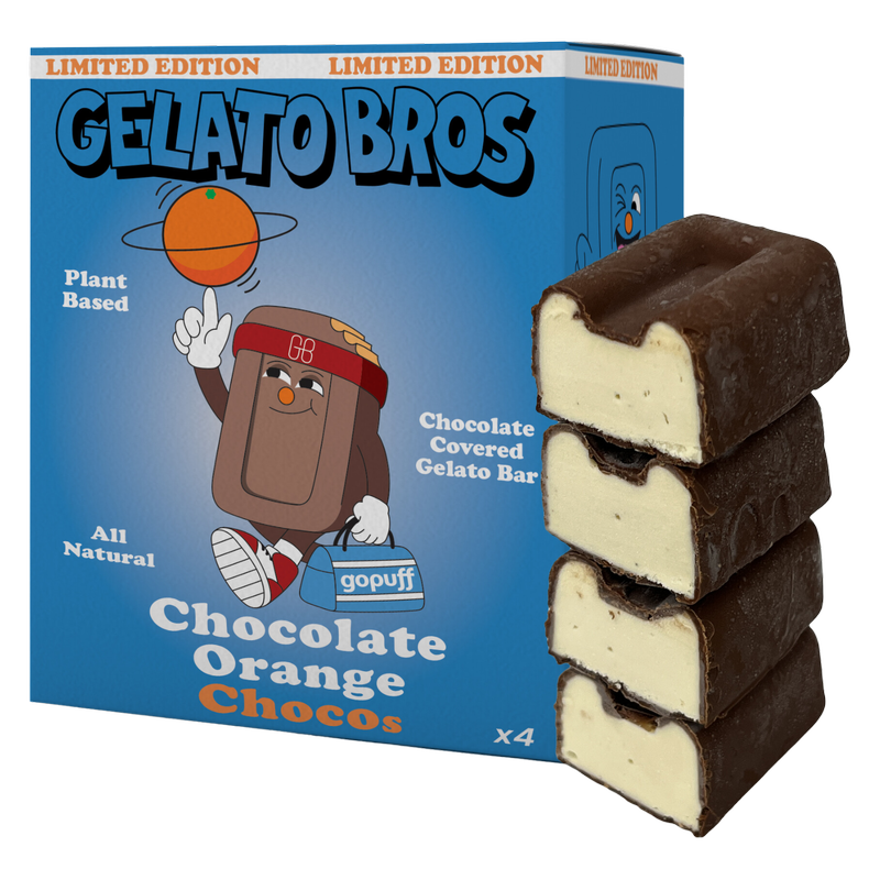 Gelato Bros Chocolate Orange Chocos, 4 x 50ml