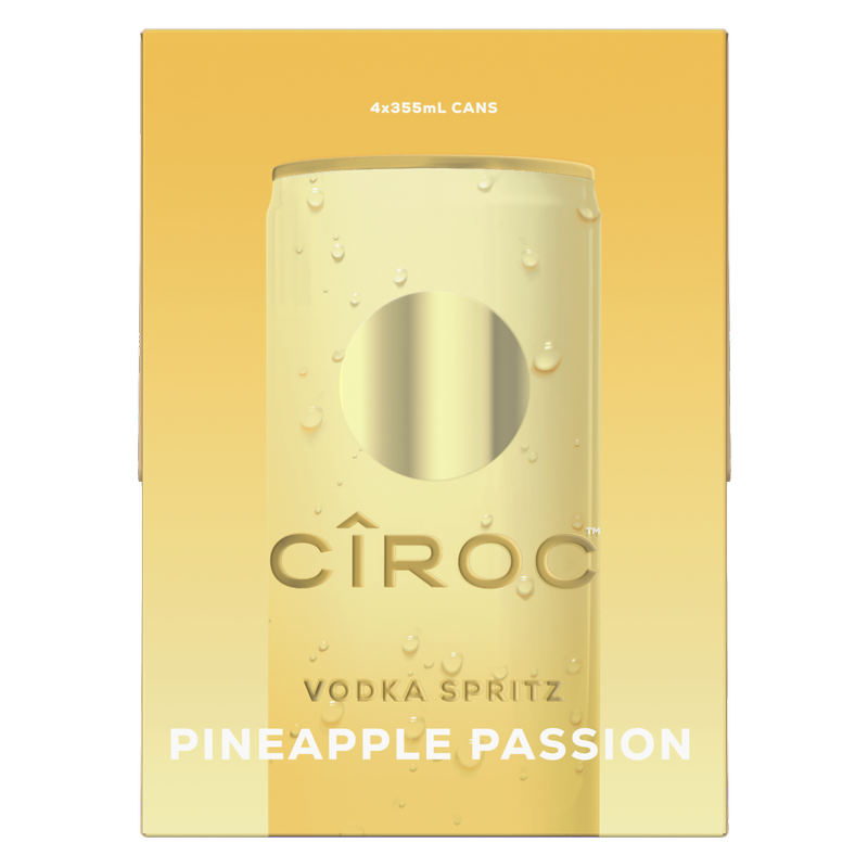 CIROC Vodka Spritz Pineapple Passion 12oz 4pk 7% ABV