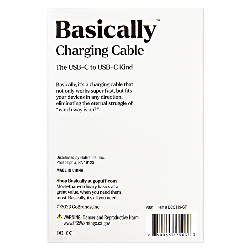 Basically 100W USB-C to USB-C Charging Cable 6'