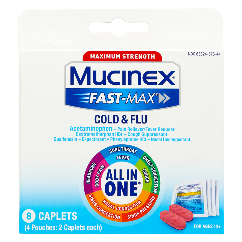 Mucinex Fast-Max All-In-One Cold & Flu Caplets 8ct
