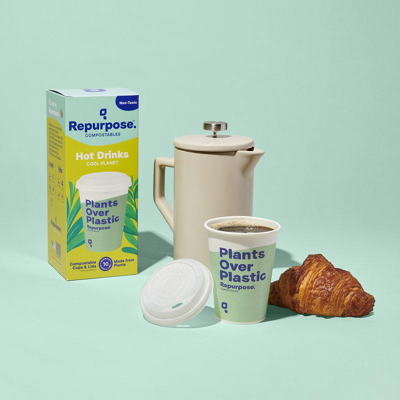 Repurpose, Compostable Cup and Lid Set (12 oz), 10ct