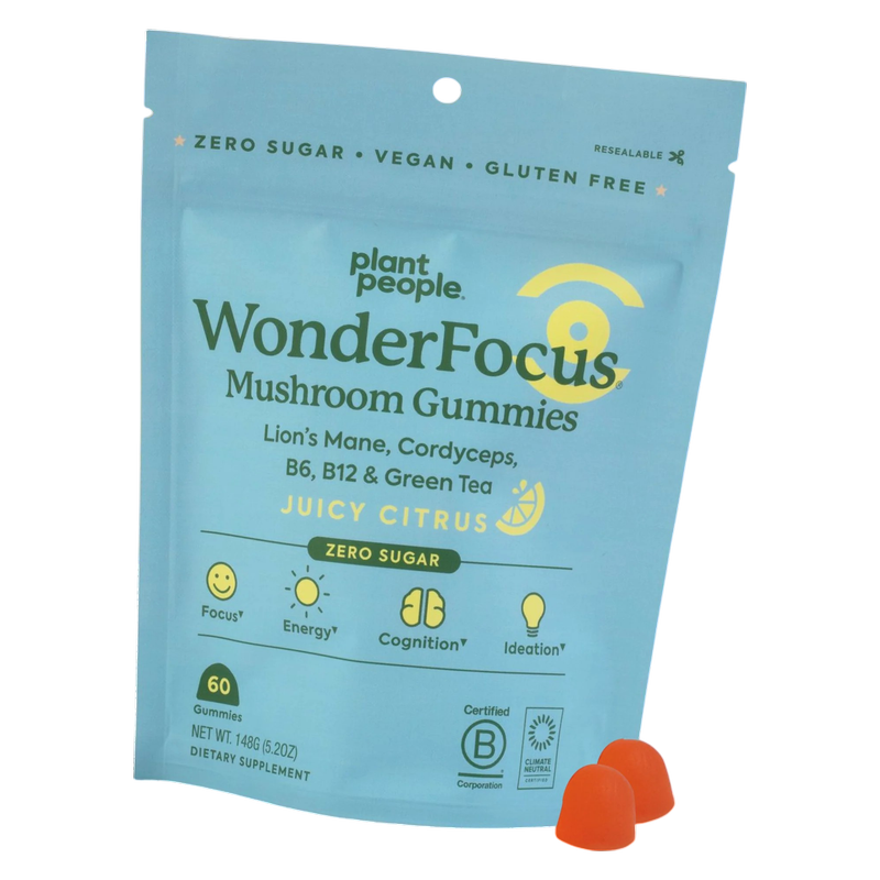 Plant People Wonderfocus Mushroom Gummies, 10ct