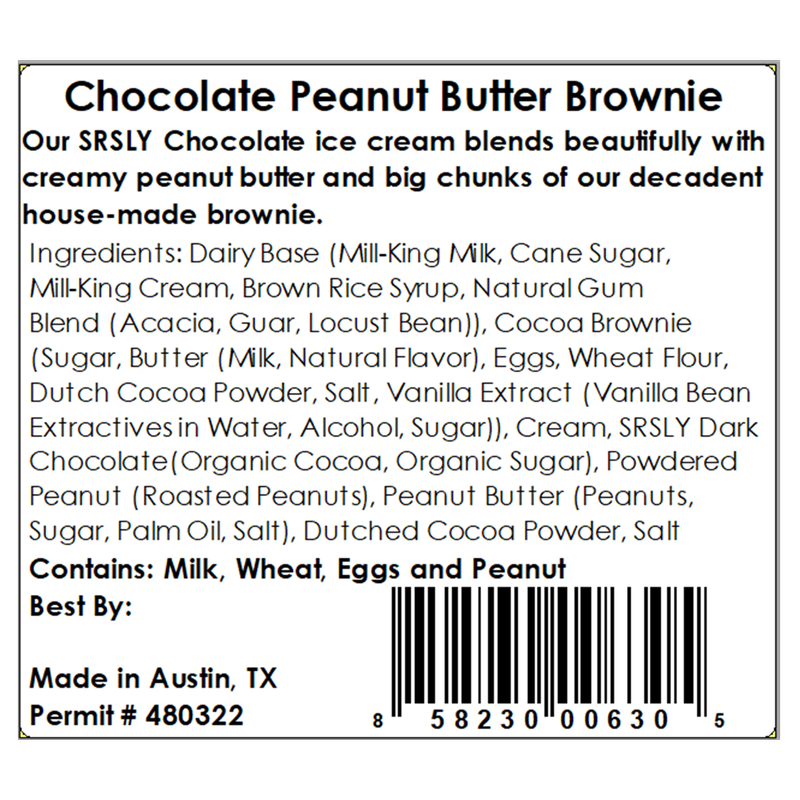 Lick Honest Ice Creams Chocolate Peanut Butter Brownie Pint