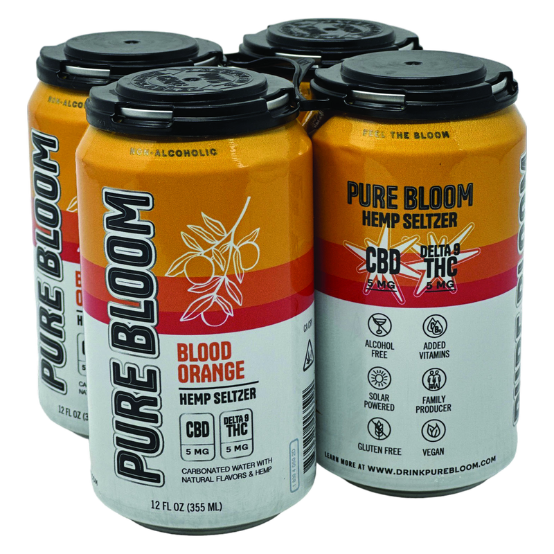 Pure Bloom Blood Orange 5mg THC Seltzer 4pk 12oz Cans