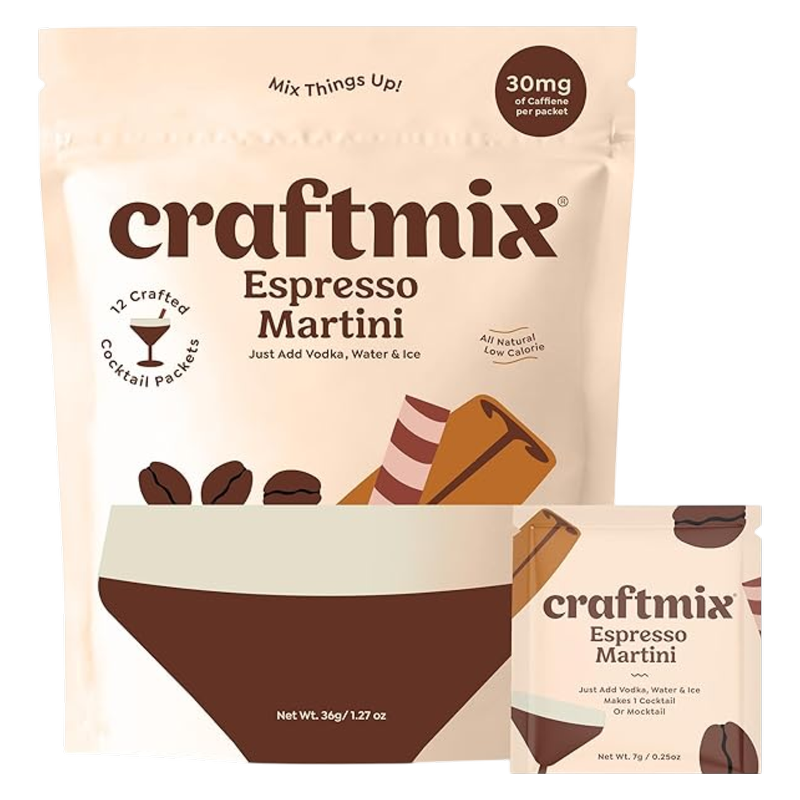 Craftmix Espresso Martini 6-Pack Cocktail Mixers, 1.48 oz