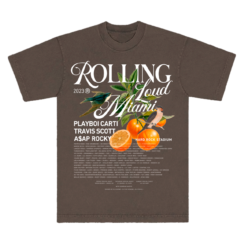 Size XX-Large Rolling Loud Miami 2023 Oranges Clove Lineup Tee 