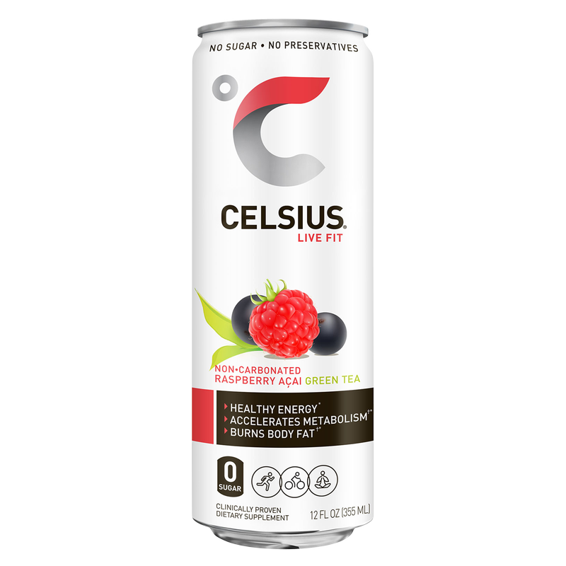Celsius Raspberry Acai Green Tea Energy Drink 12oz