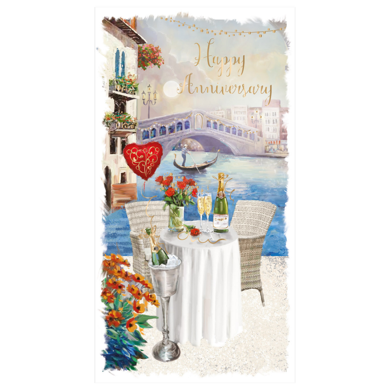 Ling Design Romantic Dinner For Two Anniversary Card, 1pcs
