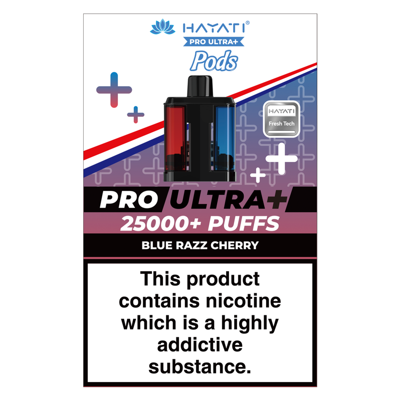 Hayati Pro Ultra 25000 Pods Blue Razz Cherry 20mg/ml, 1pcs