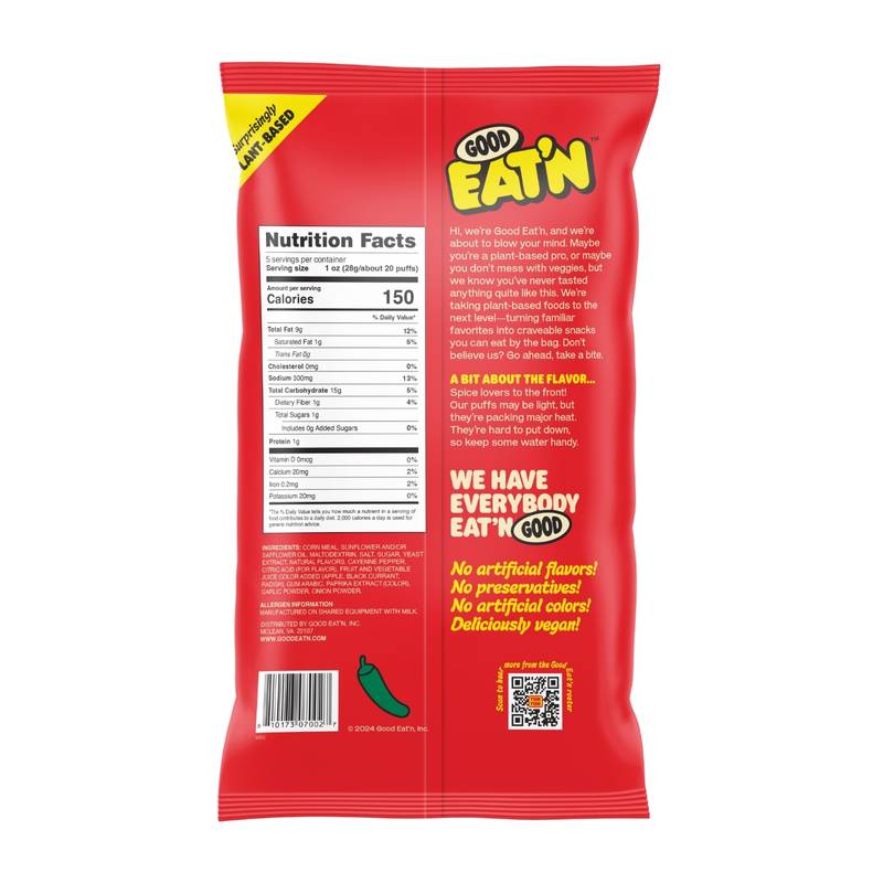 Good Eat'n Hot Hot Puffs 5oz Bag