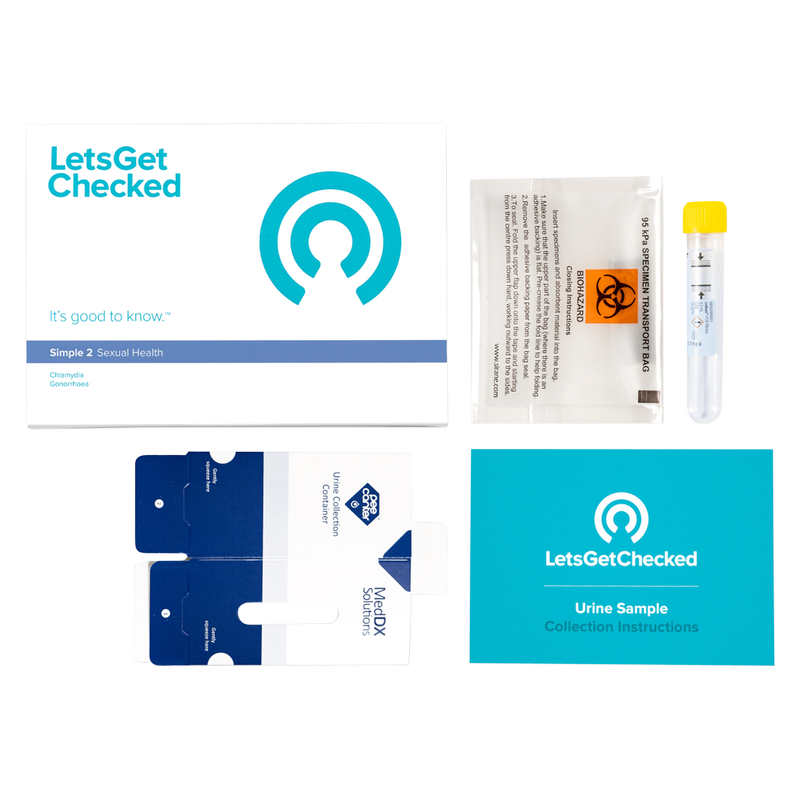 LetsGetChecked STD, Simple 2, Chlamydia, Gonorrhea Test