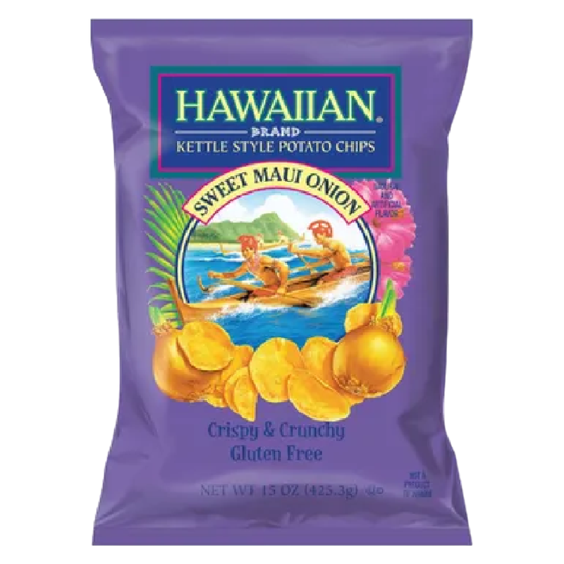 Hawaiian Kettle Style Potato Chips Sweet Maui Onion 15oz
