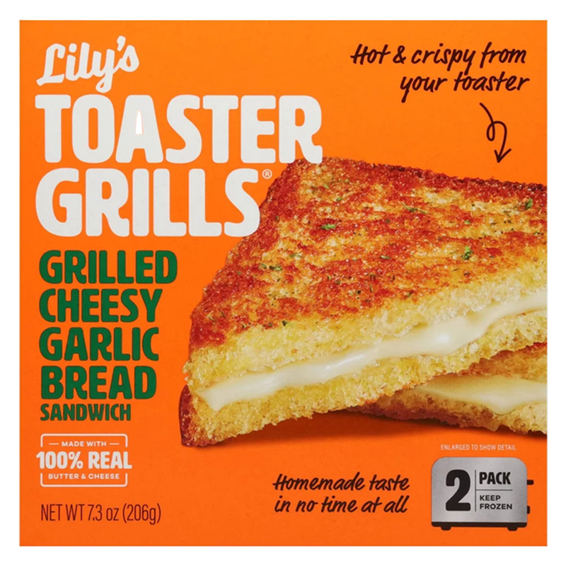 Lily's Toaster Grills Grilled Cheesy Garlic Bread Sandwich 2ct