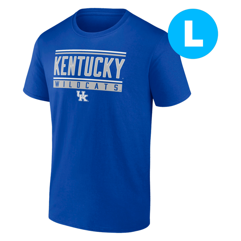 University of Kentucky Fundamentals Cotton Stripe and Block Short Sleeve Tee-Size Large