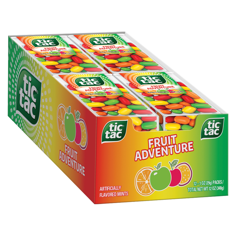 Tic Tac Fruit Adventure Mints, Bulk 12 Pack, On-The-Go Refreshment, 1 oz Each