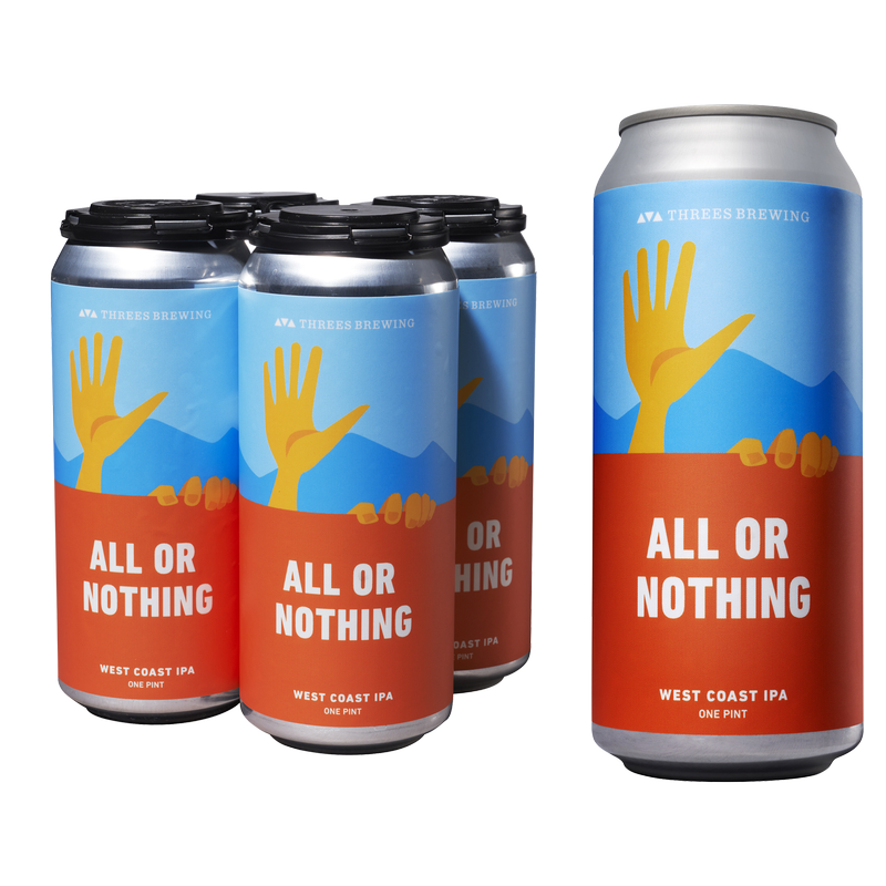 Threes Brewing All Or Nothing West Coast IPA 4pk 16oz Can 6.8% ABV