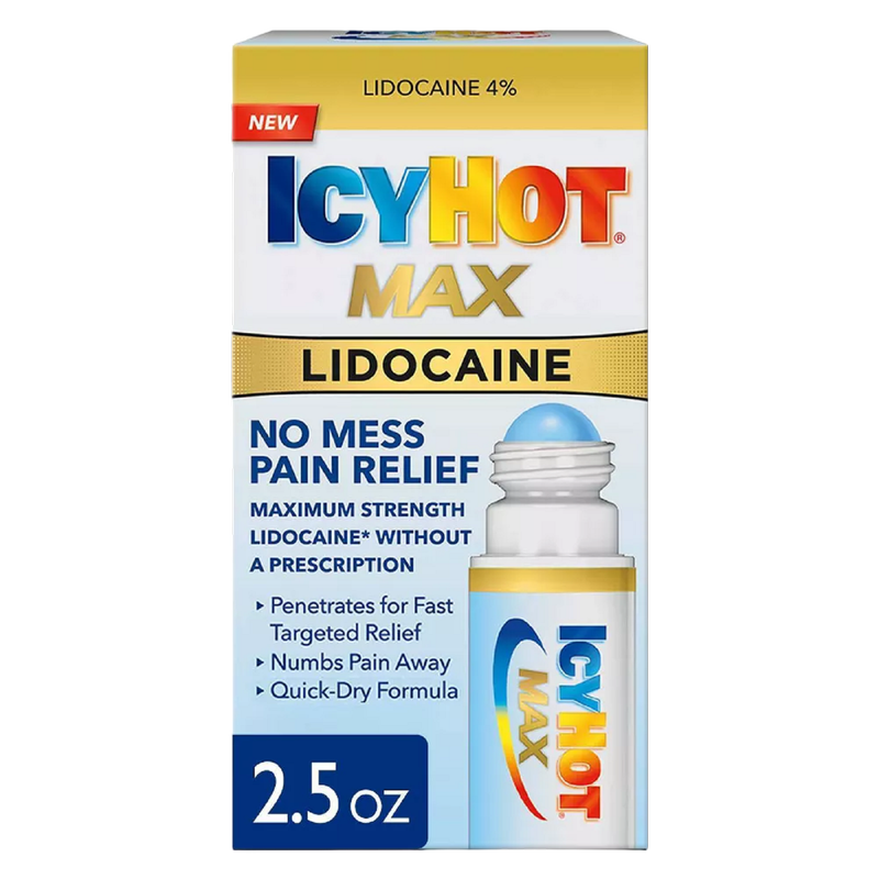 Icy Hot Lidocaine Pain Relief Roll On 2.5 oz