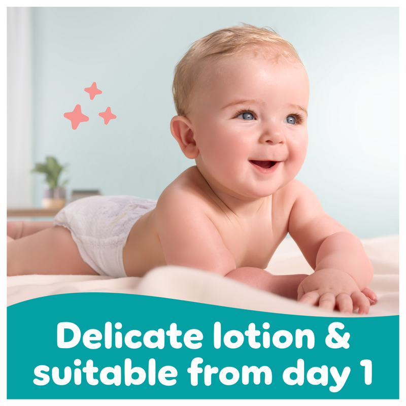 Pampers Sensitive Baby Wipes Plastic Free, 4 x 52pcs