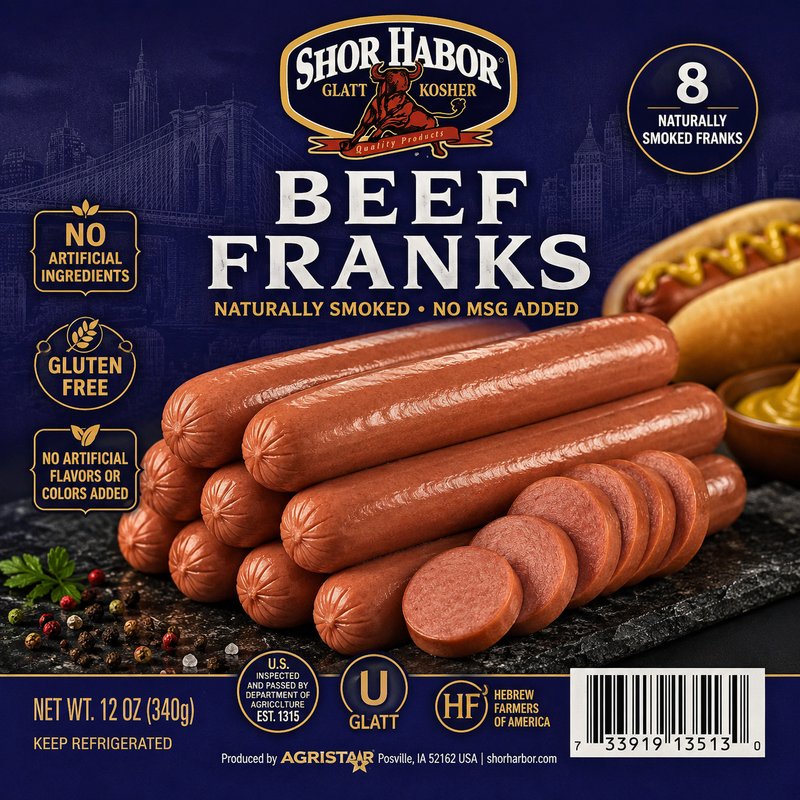 Shor Harbor Kosher Beef Franks - 12oz