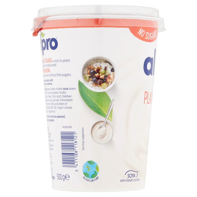 Alpro No Sugars Plant Based Alternative to Yoghurt, 500g