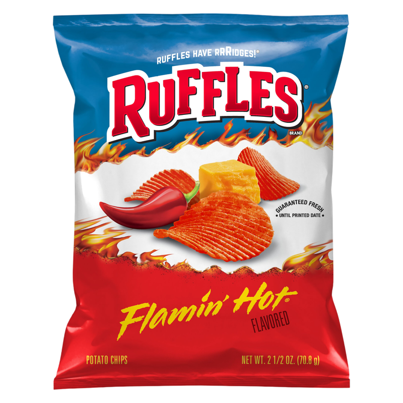 Ruffles Potato Chips Flamin' Hot Flavored, 2.5oz