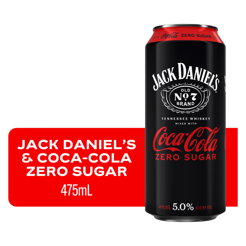 Jack Daniel's & Coca-Cola Zero 475ml Can 5% ABV