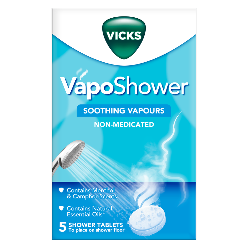 Vicks Vapoplus Shower Soothing Vapours, 5pcs