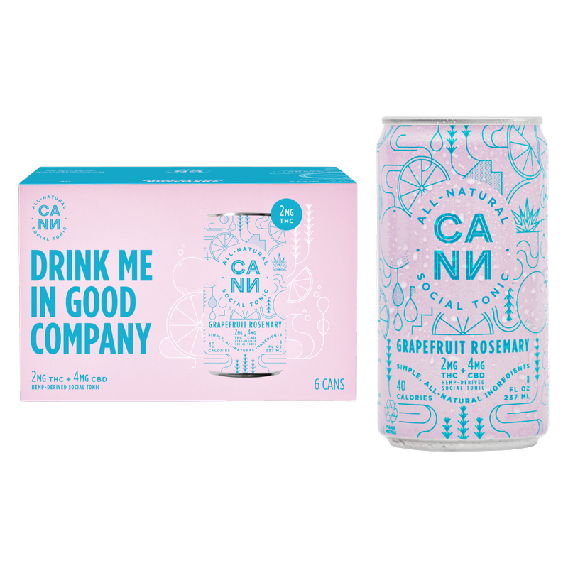 Cann Grapefruit Rosemary 2mg THC 4mg CBD Seltzer 24pk 8oz Can