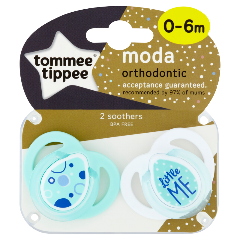 Tommee Tippee Moda Orthodontic Soothers 0-6m, 2pcs