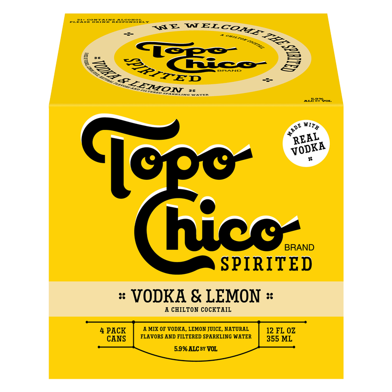 Topo Chico Spirited Vodka & Lemon 4pk 12oz cans 5.9% ABV