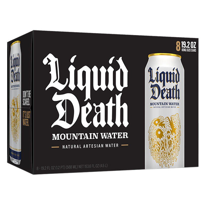 Liquid Death Mountain Water 8pk 19.2 oz King Size Cans