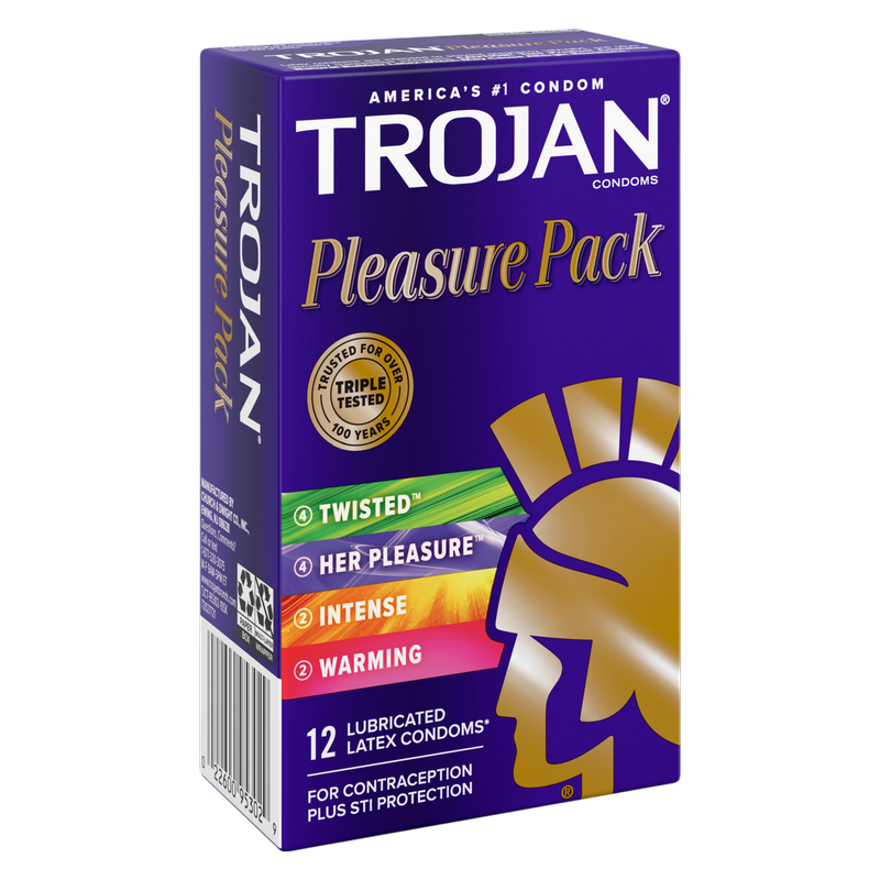 Trojan Pleasure Pack Lubricated Condoms 12ct