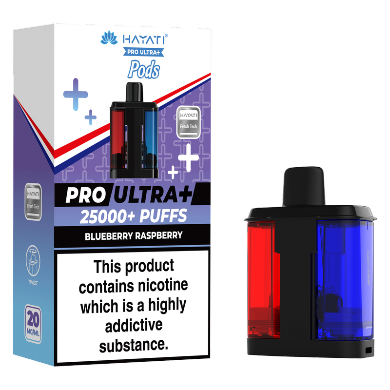 Hayati Pro Ultra 25000 Pods Blueberry Raspberry 20mg/ml, 1pcs