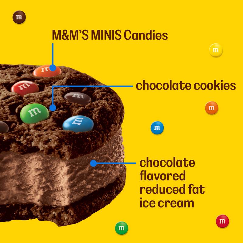 M&M'S Chocolate Ice Cream Cookie Sandwiches, 4ct
