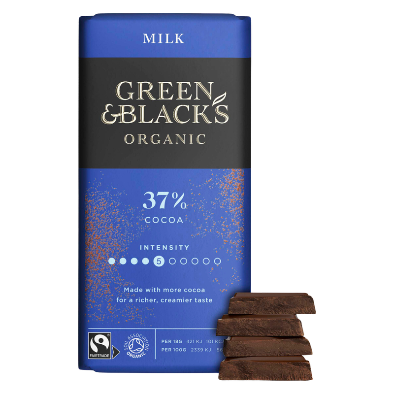 Green & Black's Organic 37% Milk Chocolate Bar, 90g