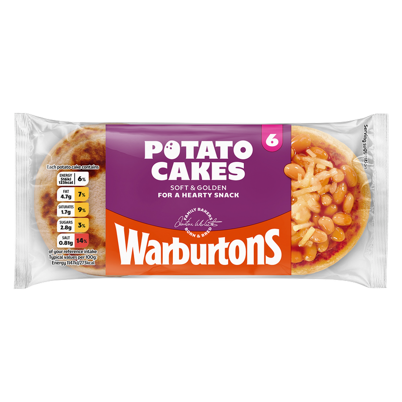 Warburtons Potato Cakes, 6pcs