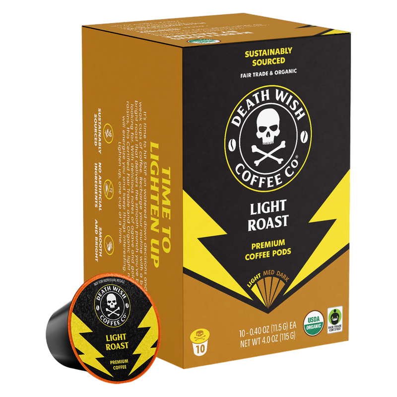 Death Wish Coffee Organic Light Roast K-Cups 10ct Box