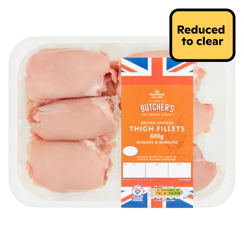 Reduced - Morrisons Skinless & Boneless Chicken Thigh Fillets, 600g