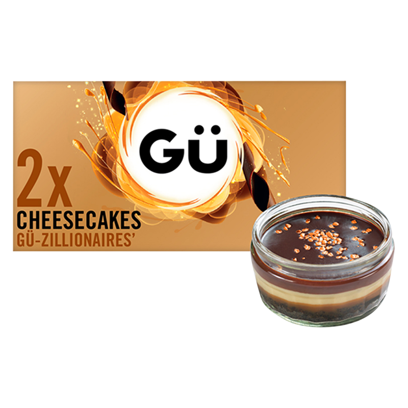 Gu Zillionaires Chocolate & Salted Caramel Cheesecake, 2 x 91.5g