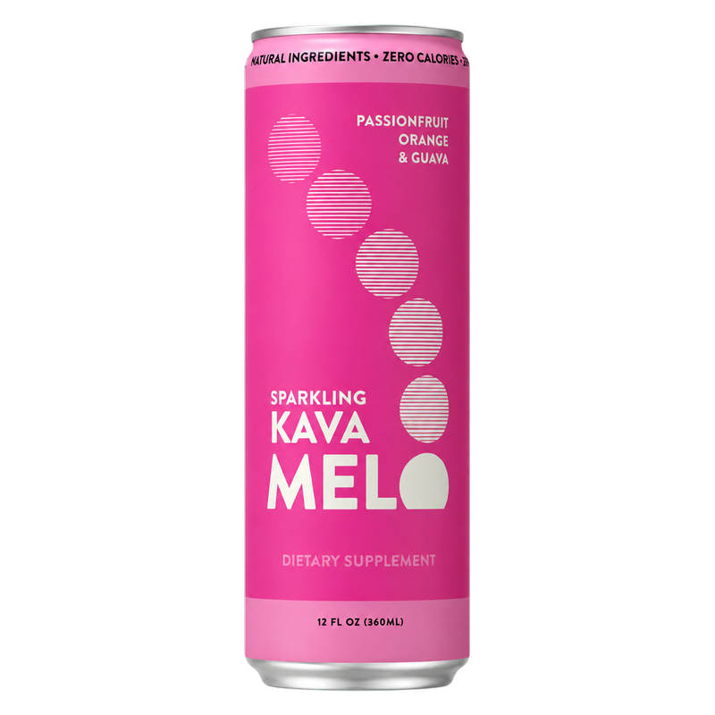 Melo Sparkling Kava Passionfruit, Orange & Guava  12oz Can